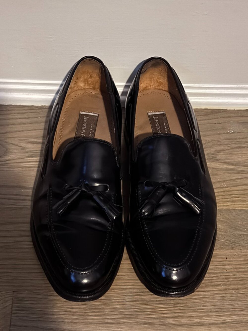 Johnston & Murphy Men's Black Leather Tassel Loafers, Size 11, Great Condition - Picture 3 of 9